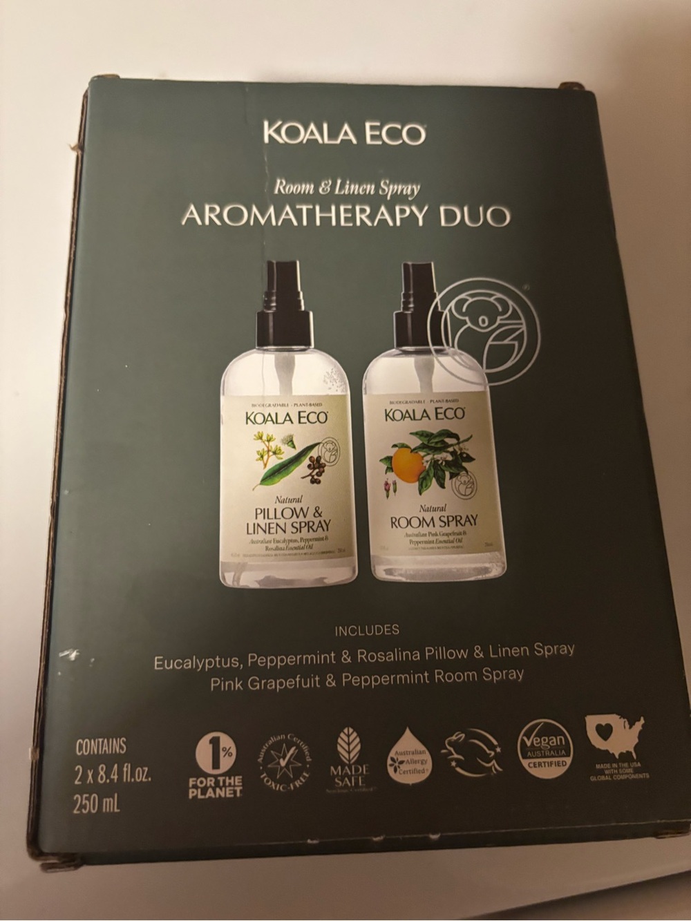 Aromatherapy Duo Room & Linen Spray – Pink & Green